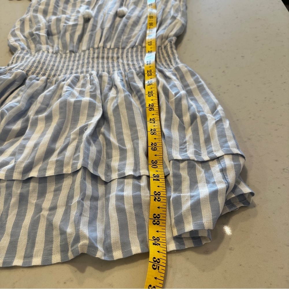 NWOT PAIGE Blue White Striped Drop Waist Cotton Dress Small Beach Summer Coverup - Picture 6 of 6